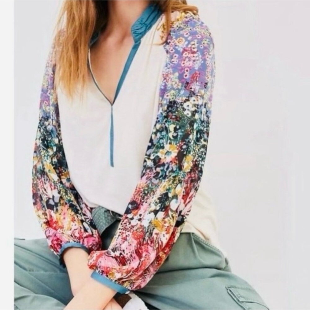 Anthropologie Tiny Eleanor Multicolor Long Sleeve Top, Size Small